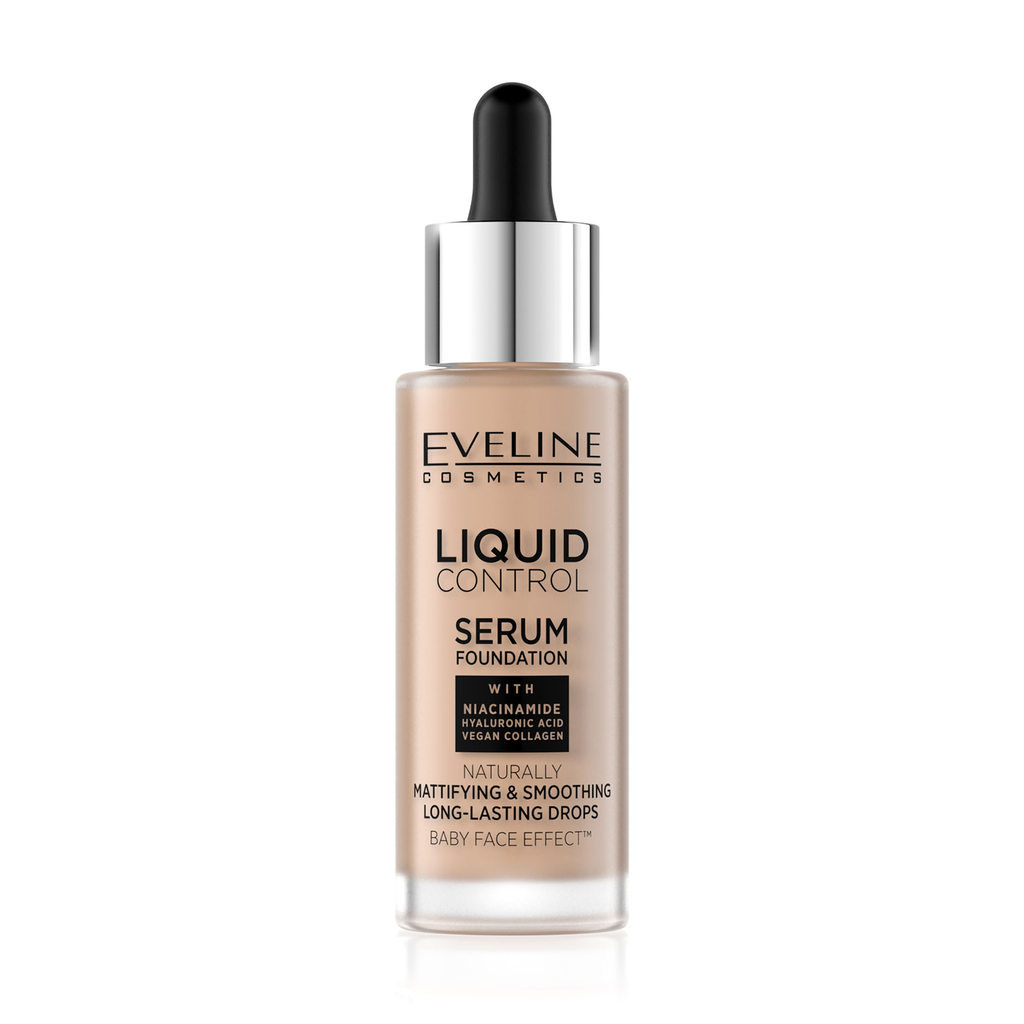 Рідка тональна основа для обличчя Eveline Cosmetics Liquid Control HD Mattifying Drops Foundation 035 Natural Beige, 32 мл